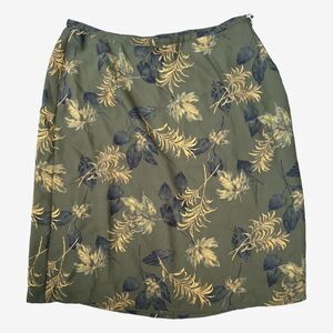 Liz Claiborne First Issue skirt olive floral sz  12 poly